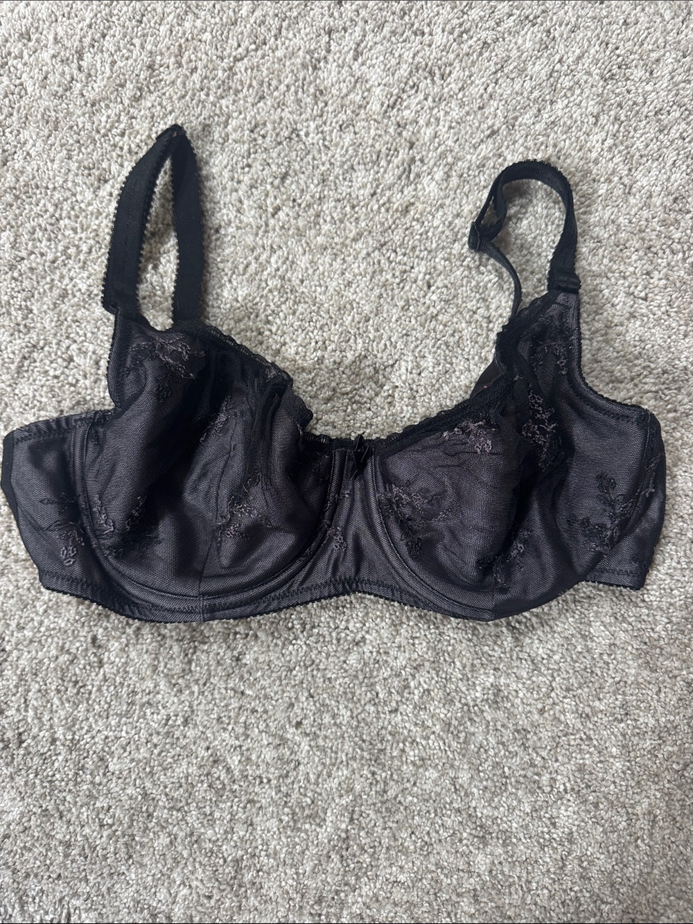 Victoria's Secret Black Embroidered Underwire Bra